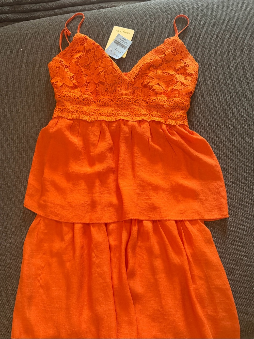 Rebellion Orange Crochet Lace Maxi Dress